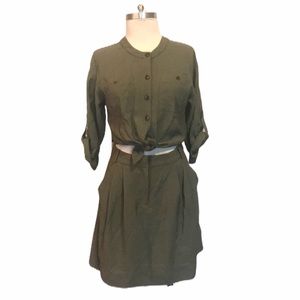 Rachel Roy Olive Green Romper Skirt Bare Midriff 6
